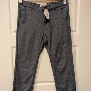 Me & Henry Gray Antony Soft Cotton Chambray Children's Pants Size 6-7 Years